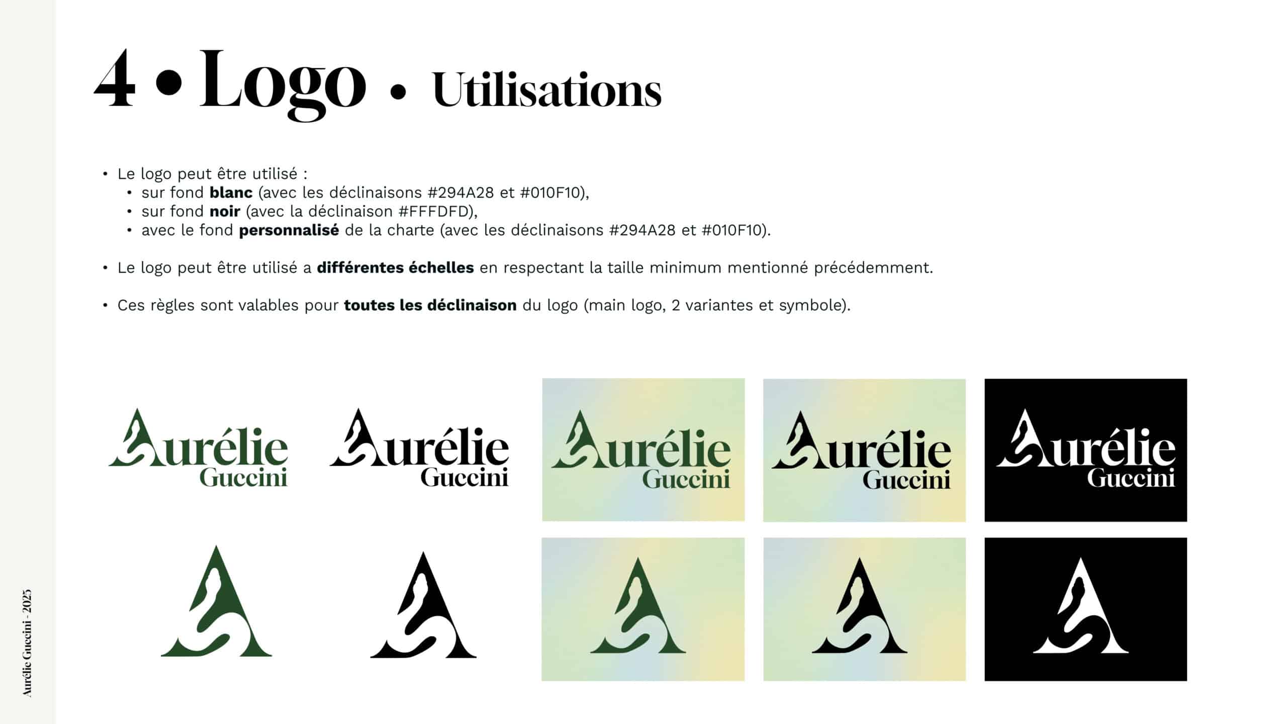 Charte graphique Aurélie Guccini - Logo