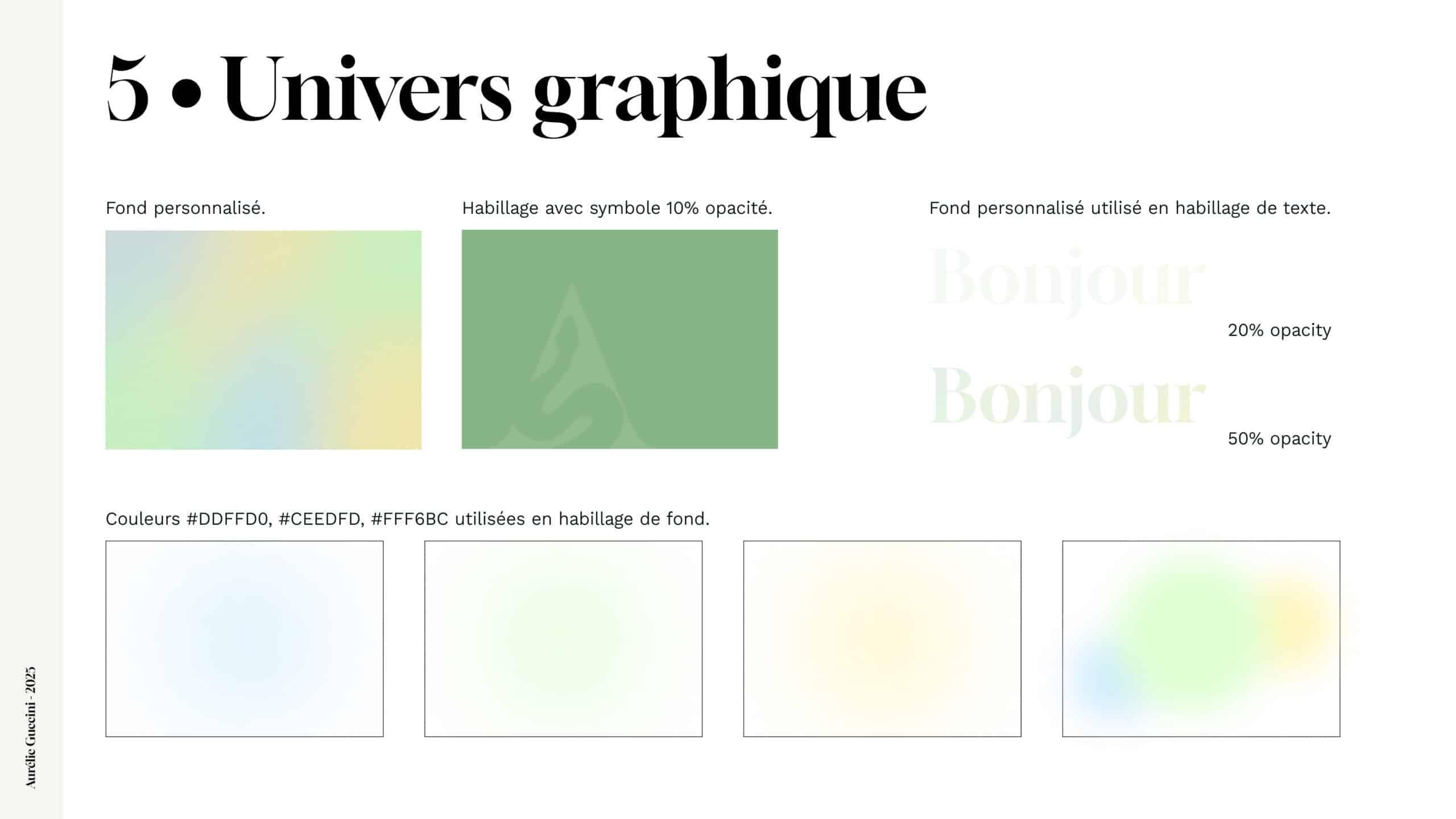 Charte graphique Aurélie Guccini - Univers graphique