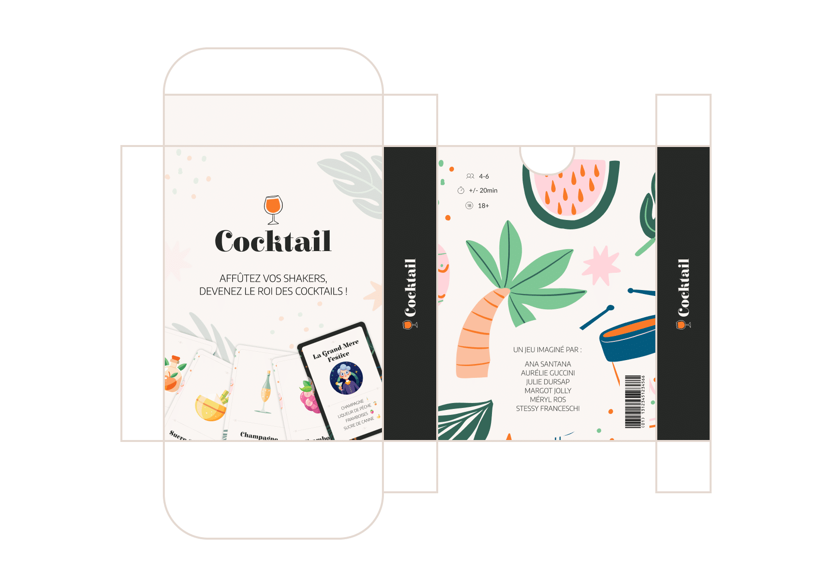 Projet conception ux ui design jeux de société cocktail