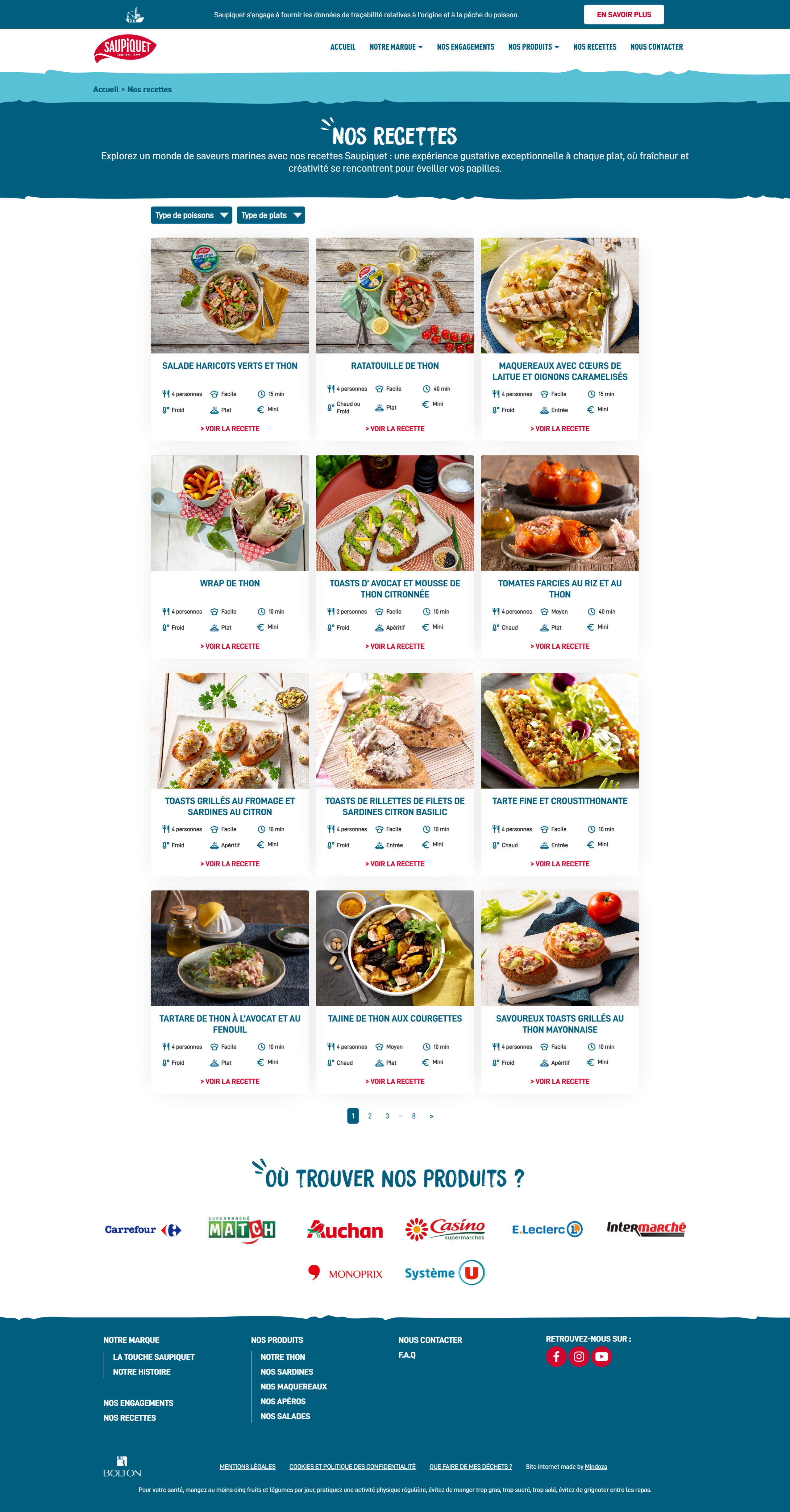 Projet Saupiquet conception ux ui design