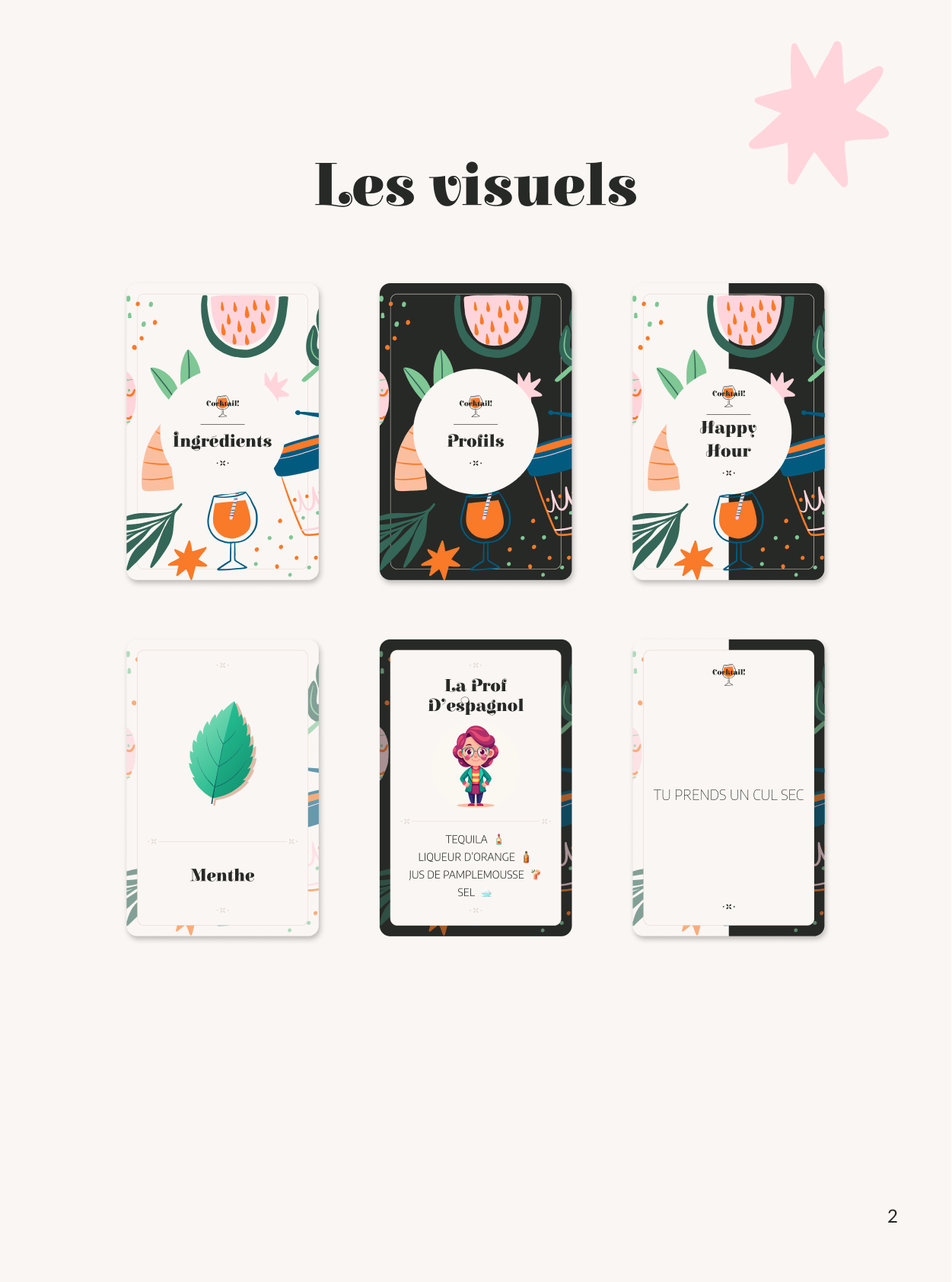 Projet conception ux ui design jeux de société cocktail