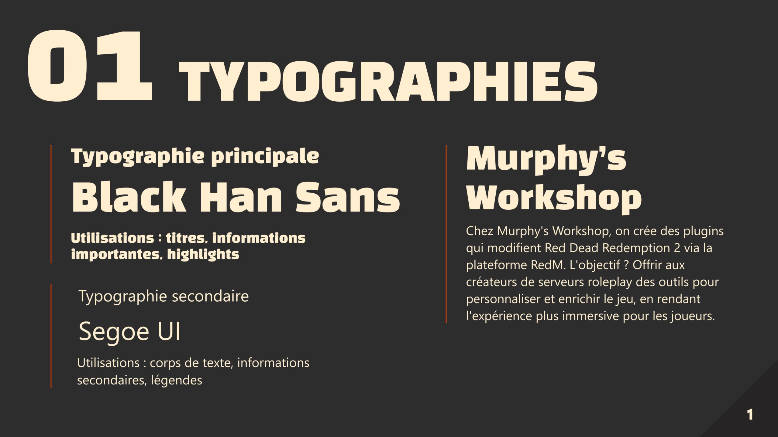 Charte graphique Murphy's Workshop